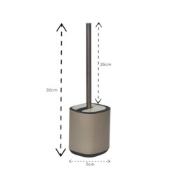 Showerdrape Dante Bathroom Accessory Set Floor Caddy with Toilet Brush & Holder in Beige - thumbnail 5
