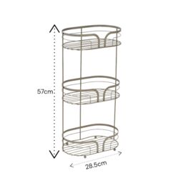 Showerdrape Dante Bathroom Accessory Set Floor Caddy with Toilet Brush & Holder in Beige - thumbnail 3