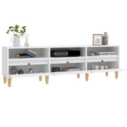 Berkfield Home TV Cabinet White 150x30x44.5 cm Engineered Wood - thumbnail 5