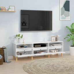 Berkfield Home TV Cabinet White 150x30x44.5 cm Engineered Wood - thumbnail 3