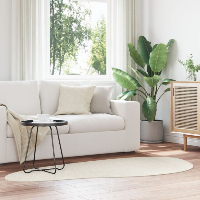 Berkfield Home Rugs Cream Polyester 100 x 200 cm Non-slip Area Rugs Other - Size: Medium - image 1