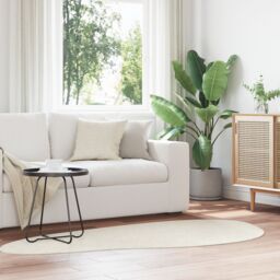 Berkfield Home Rugs Cream Polyester 100 x 200 cm Non-slip Area Rugs Other - Size: Medium - thumbnail 4