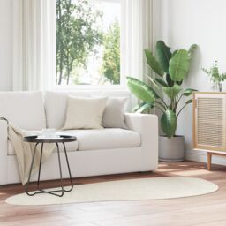Berkfield Home Rugs Cream Polyester 100 x 200 cm Non-slip Area Rugs Other - Size: Medium - thumbnail 1