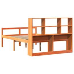 Berkfield Home Bookcase Bed without Mattress Wax Brown 140x190 cm Solid Wood - thumbnail 6