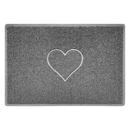 Nicoman Embossed PVC Spaghetti Pressed Heart Doormat in Grey - Size: 90 cm x 60 cm - thumbnail 2
