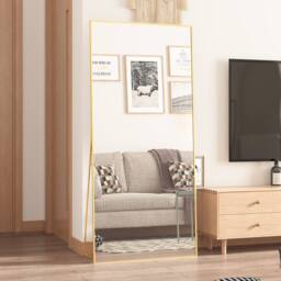 CASSILANDO Full Length Mirror/Standing Wall Mirror with Aluminum Alloy Frame in Gold - Size: 165 cm x 60 cm x 1.4 cm - thumbnail 4