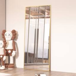 CASSILANDO Full Length Mirror/Standing Wall Mirror with Aluminum Alloy Frame in Gold - Size: 165 cm x 60 cm x 1.4 cm - thumbnail 5