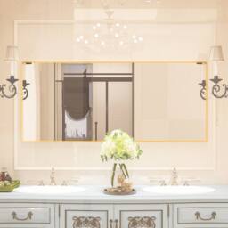 CASSILANDO Full Length Mirror/Standing Wall Mirror with Aluminum Alloy Frame in Gold - Size: 165 cm x 60 cm x 1.4 cm - thumbnail 3