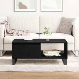 Berkfield Home Elegant Coffee Table Black Oak 90x50x36, 5 cm Engineered Wood - thumbnail 4