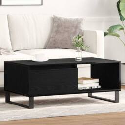 Berkfield Home Elegant Coffee Table Black Oak 90x50x36, 5 cm Engineered Wood - thumbnail 2