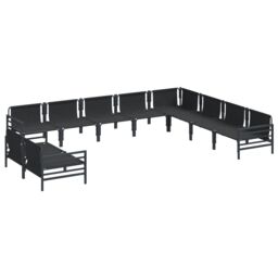 Berkfield Home Garden Sofa Set 10 pcs Anthracite Steel - thumbnail 6