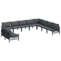 Berkfield Home Garden Sofa Set 10 pcs Anthracite Steel - thumbnail 2