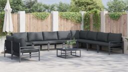 Berkfield Home Garden Sofa Set 10 pcs Anthracite Steel - thumbnail 4