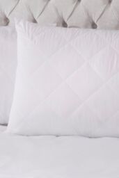 BHS Bamboo Pillow Protector Pair in White - Size: Standard Pillow Case