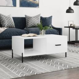 Berkfield Home Decorative Coffee Table White 90x50x40 cm Engineered Wood - Size: 90 x 50 x 40 cm - thumbnail 2