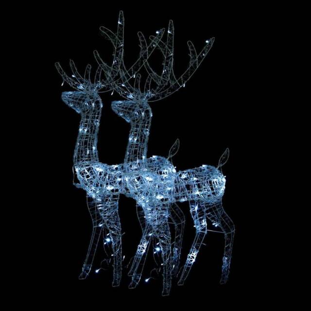 Berkfield Home Acrylic Reindeer Christmas Decorations 2 pcs 120 cm Cold White - image 1