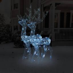 Berkfield Home Acrylic Reindeer Christmas Decorations 2 pcs 120 cm Cold White - thumbnail 2
