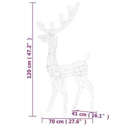 Berkfield Home Acrylic Reindeer Christmas Decorations 2 pcs 120 cm Cold White - thumbnail 8