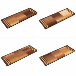 Berkfield Home Stair Mats Self-adhesive 5 pcs 65x21x4 cm Brown - Size: Medium - thumbnail 6