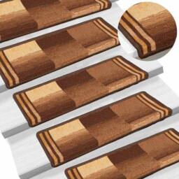 Berkfield Home Stair Mats Self-adhesive 5 pcs 65x21x4 cm Brown - Size: Medium - thumbnail 5