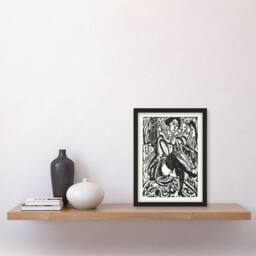 Artery8 Woman Tying Her Shoe Ernst Ludwig Kirchner Framed Wall Art Print in White - Size: A3 - thumbnail 2