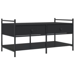 Berkfield Home Coffee Table Black 99x50x50 cm Engineered Wood - Size: 99 x 50 x 50 cm - thumbnail 2