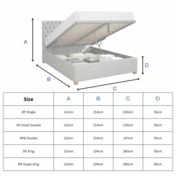 Aspire Nightingale Upholstered Ottoman Storage Bed, Plush Velvet Fabric in Silver - Size: King - thumbnail 3