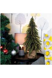 Netagon Decorative Gold Finish Mini Christmas Tree in Hessian Bag in Green - thumbnail 1