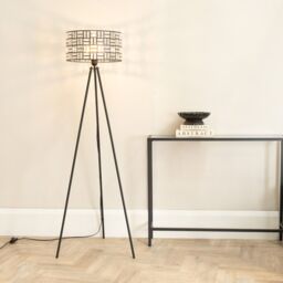 ValueLights Elise Acrylic Jewel Shade Black Tripod Floor Lamp - thumbnail 1