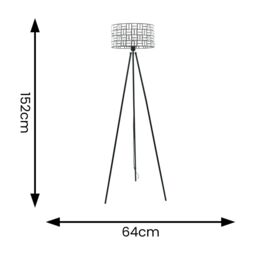 ValueLights Elise Acrylic Jewel Shade Black Tripod Floor Lamp - thumbnail 5
