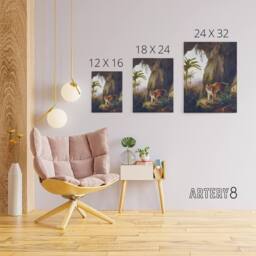 "Artery8 Tiger in Cave Big Cat Oil Painting Agasse Canvas Wall Art - Size: W18"" x H24""" - thumbnail 4
