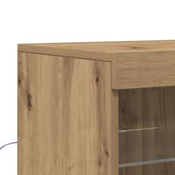 Berkfield Home Sideboard with LED Lights Artisan Oak 41x37x100 cm in Brown - Size: 41 x 37 x 100 cm - thumbnail 8