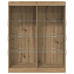 Berkfield Home Sideboard with LED Lights Artisan Oak 41x37x100 cm in Brown - Size: 41 x 37 x 100 cm - thumbnail 5