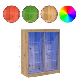 Berkfield Home Sideboard with LED Lights Artisan Oak 41x37x100 cm in Brown - Size: 41 x 37 x 100 cm - thumbnail 4