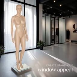 tectake Women's Female Adjustable Mannequin In Full Body Life Size With Realistic Prop in Beige - thumbnail 7