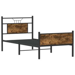 Berkfield Home Bed Frame without Mattress Smoked Oak 90x190 cm Single Engineered Wood in Brown - thumbnail 3
