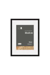 nielsen Skava 30 x 40cm Wooden Picture Frame With A4 Mount & Glass Front in Black - Size: 30 x 40 cm - thumbnail 1
