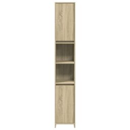 Berkfield Home Bathroom Cabinet Sonoma Oak 30x30x183.5 cm Engineered Wood in Brown - thumbnail 4
