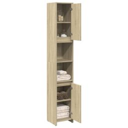 Berkfield Home Bathroom Cabinet Sonoma Oak 30x30x183.5 cm Engineered Wood in Brown - thumbnail 3