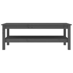 Berkfield Home Coffee Table Grey 110x50x40 cm Solid Wood Pine - Size: 110 x 50 x 40 cm - thumbnail 3