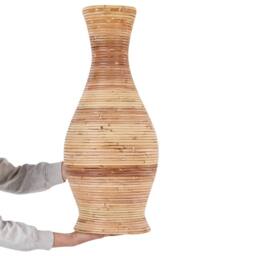 Wyld and Coco 70 cm Handcrafted Rattan Vase Natural Boho Rustic Decor - thumbnail 4