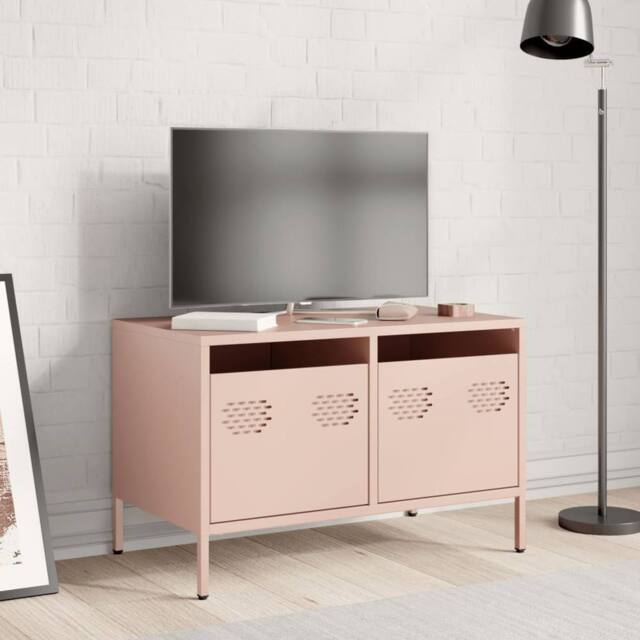 Berkfield Home TV Cabinet Pink 68x39x43.5 cm Cold-rolled Steel - image 1