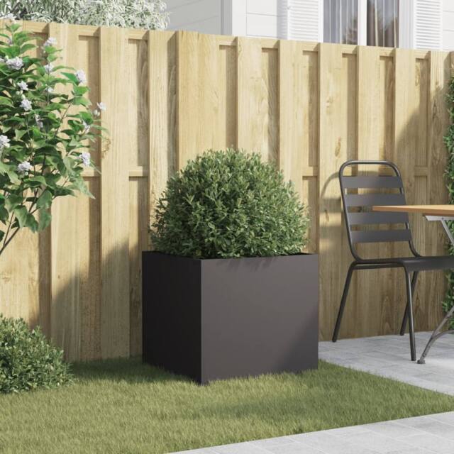 Berkfield Home Planter Black 49x47x46 cm Steel - Size: 49 x 47 x 46 cm - image 1