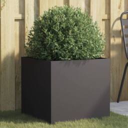 Berkfield Home Planter Black 49x47x46 cm Steel - Size: 49 x 47 x 46 cm - thumbnail 2
