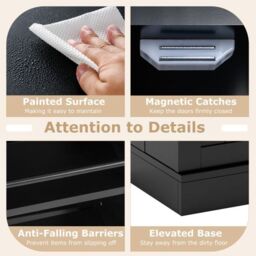 "Costway 41"" Tall Pantry Cabinet Kitchen Storage Cabinet with Doors in Black" - thumbnail 9