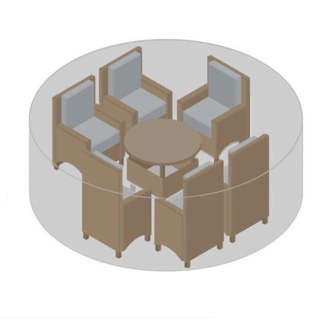 Primrose Round Medium Black Garden Furniture Cover - 250 x 250 x 95cm - Size: 250 x 250 x 95 cm - image 1