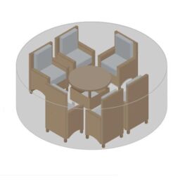 Primrose Round Medium Black Garden Furniture Cover - 250 x 250 x 95cm - Size: 250 x 250 x 95 cm