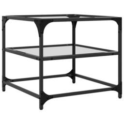 Berkfield Home Decorative Coffee Tables with Transparent Glass Top 2 pcs 50x50x4 - thumbnail 7