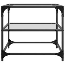 Berkfield Home Decorative Coffee Tables with Transparent Glass Top 2 pcs 50x50x4 - thumbnail 5