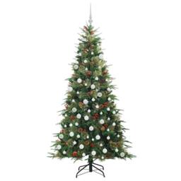 Berkfield Home Elegant Artificial Hinged Christmas Tree Green 180 cm PE & PVC - thumbnail 4